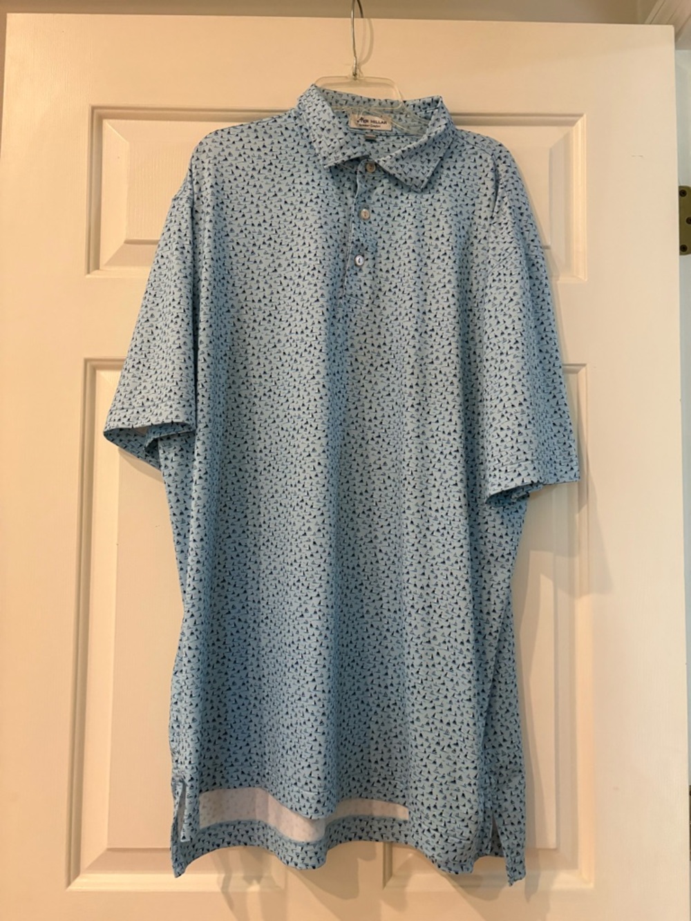 Peter Millar Light Blue Polo with Sailboat Print